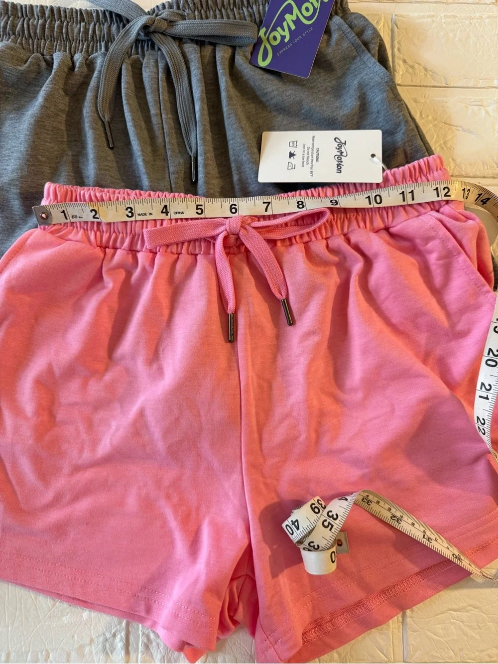 New Pink and Gray Girls' Drawstring Shorts - Twin Pack